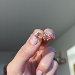 Rosanne Pugliese Sunstone Stud Earrings in 18K Gold Prongs